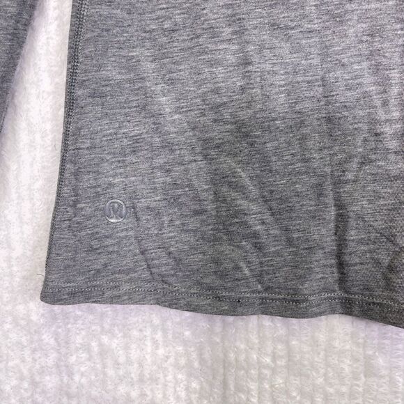 Lululemon Gray Sweat Thumbholes Relaxed Stretch Long Sleeve T-Shirt Size 8 - Picture 6 of 7